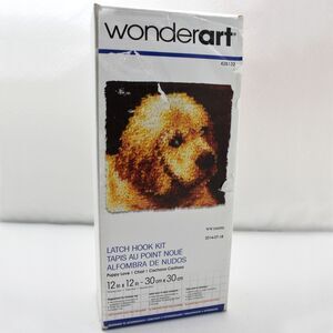 Puppy Love WonderArt Caron Latch Hook Kit 12"x12" Complete Kit-Hook Included